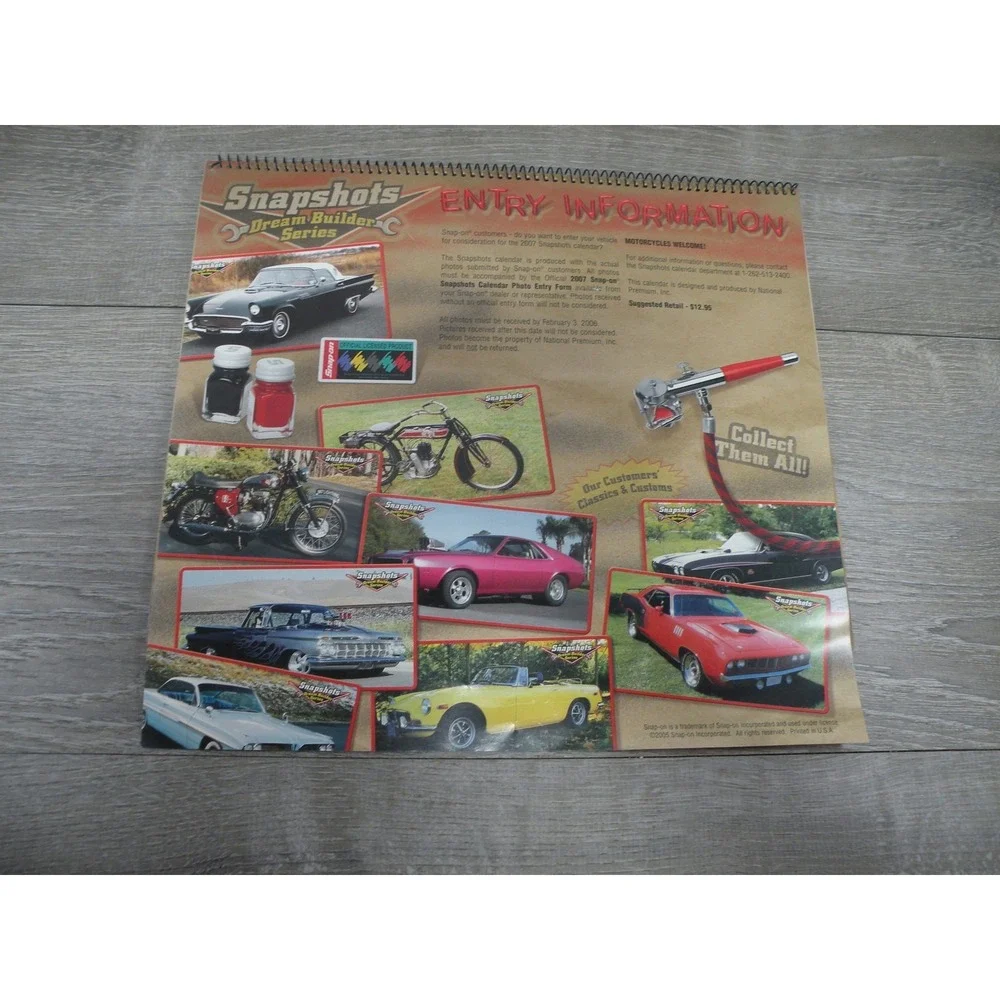 Snap-on 2006 Snapshots Dream Builders Series Advertising Calendar Car Motorcycle